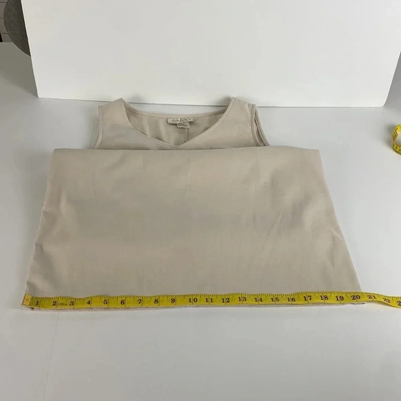 Cream beige solid clean girl v neck old money aesthetic bodycon midi dress sz 8 - Picture 8 of 12